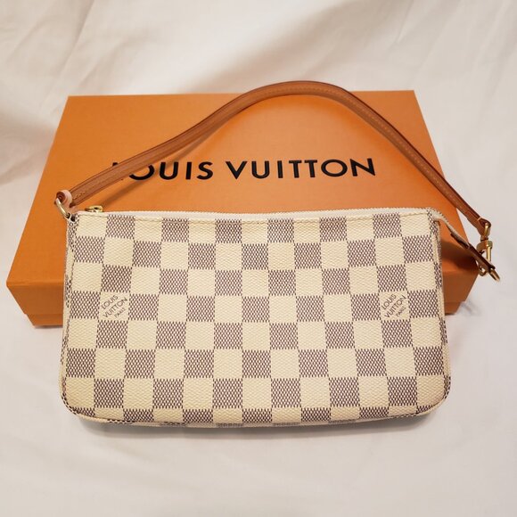 "SOLD"Louis Vuitton Pochette Accessoires Damier Azur NM 2019 - Picture 7 of 11